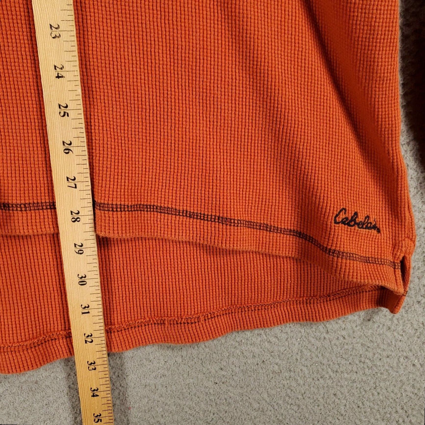 Vintage Cabelas Shirt Mens 2XL Orange Waffle Knit Thermal Henley Pullover Base Layer Size US XXL / EU 58 / 5 - 2 Thumbnail