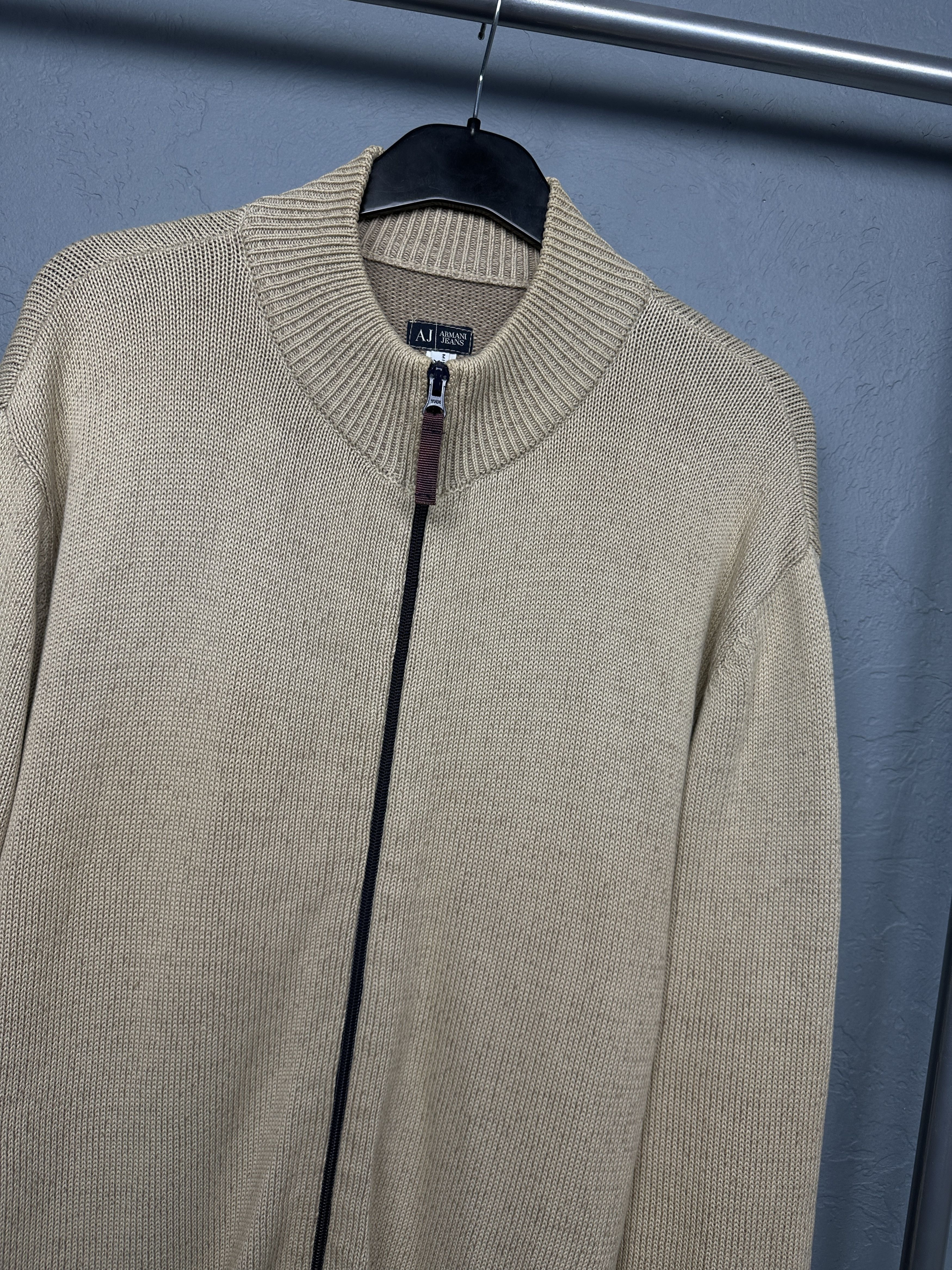 Armani Armani Jeans Vintage Mens Full Zip Knit Sweater Old Money Size US XL / EU 56 / 4 - 2 Thumbnail