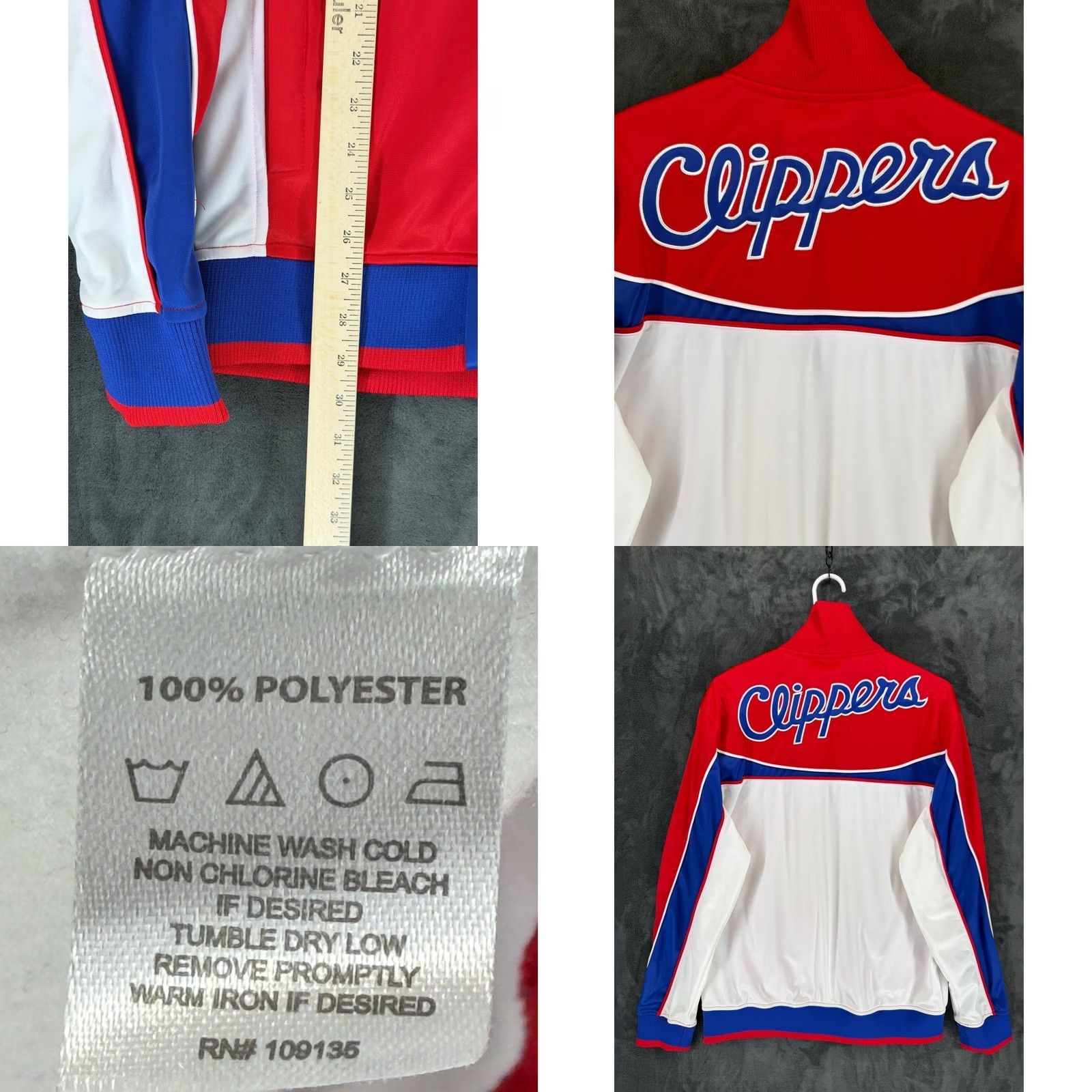 NBA VINTAGE NBA UNK Los Angeles Clippers Track Jacket Mens XL Red White Blue Full Zip NBA Size US XL / EU 56 / 4 - 8 Thumbnail