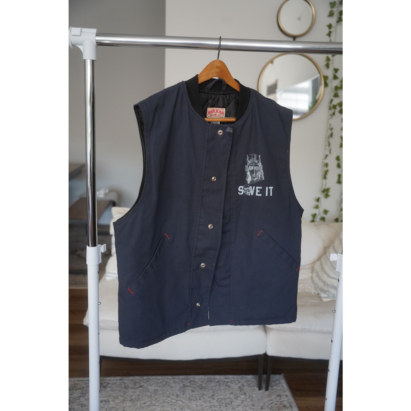 G59 Records 1of1 religious redcap y2k vest grey and white screen print Size US L / EU 52-54 / 3 - 2 Thumbnail