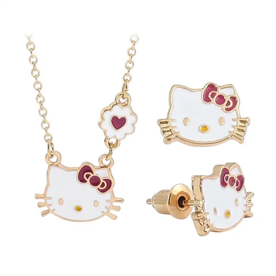 Jewelry Hello Kitty Kawaii Kitty Cat Small Earrings Studs Size ONE SIZE - 3 Thumbnail
