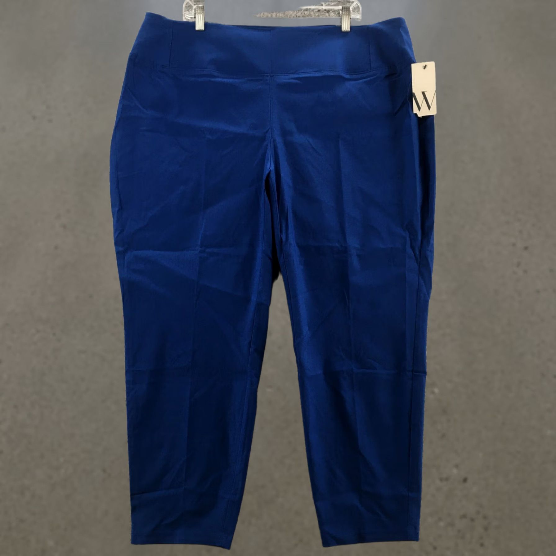 Worthington Worthington Skinny Pants Womens Blue Flat Front Pull On NEW Size 42" / US 20 - 1 Thumbnail