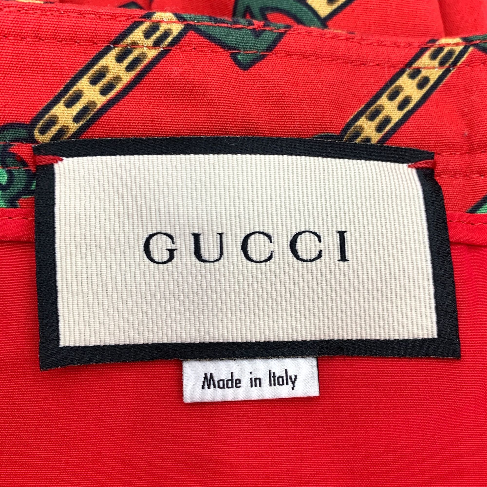Gucci Gucci Red Chain Print Button Front A-Line Midi Skirt Size 26" / US 2 / IT 38 - 6 Thumbnail