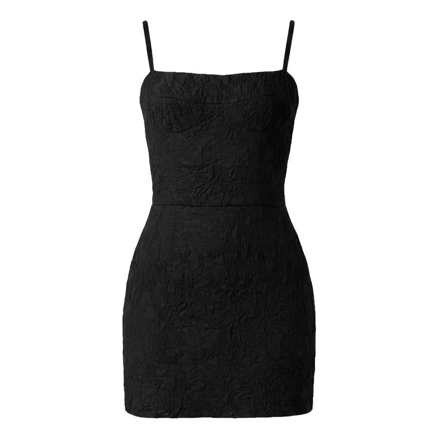 Dolce & Gabbana Dolce & Gabbana Black Textured Mini Dress Corset Size IT 38 Size XS / US 0-2 / IT 36-38 - 2 Thumbnail