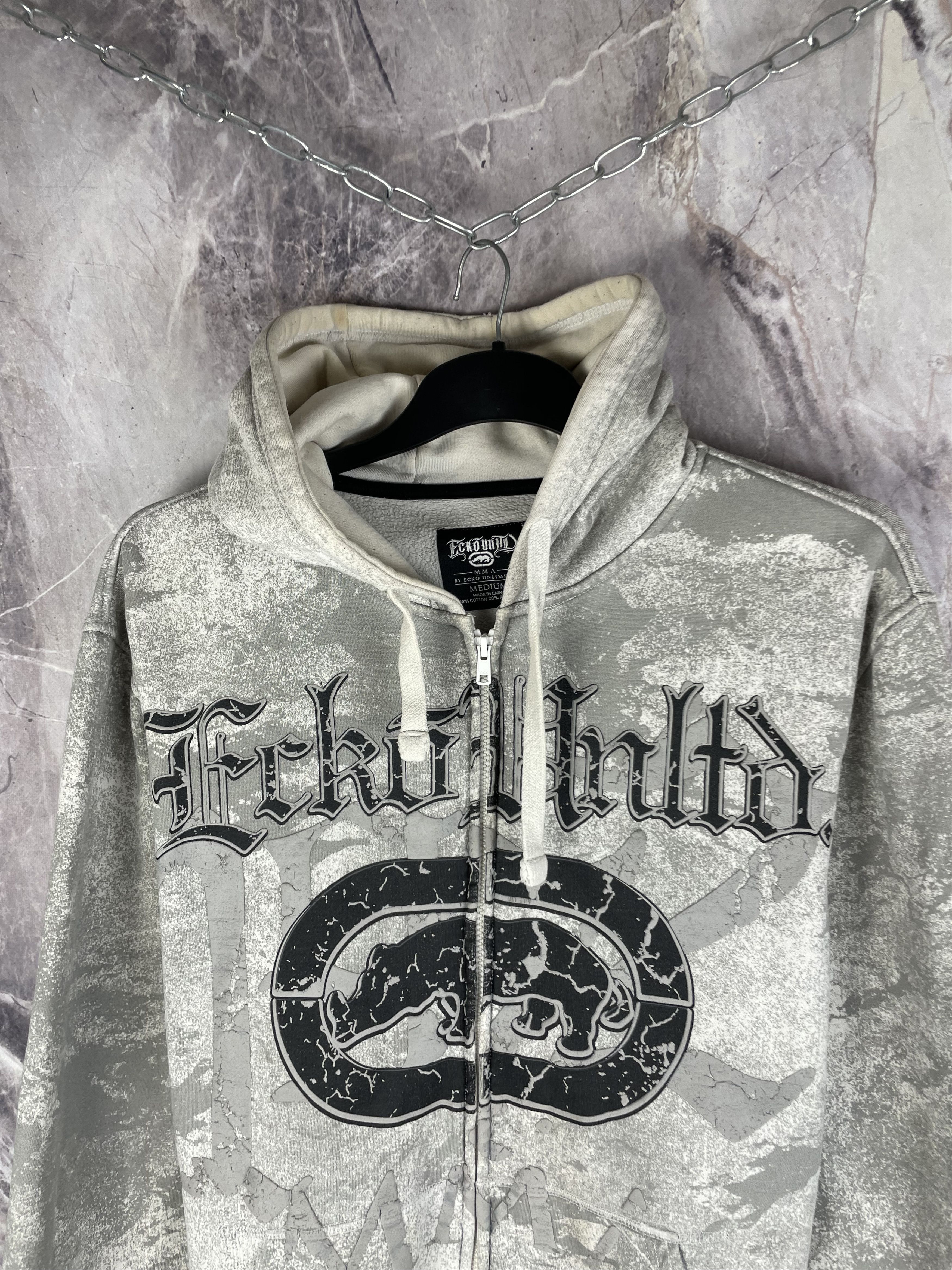Ecko Unltd. CRAZY ECKO UNLTD FULL PRINTED VINTAGE ZIP UP BOXY HOODIE Size US M / EU 48-50 / 2 - 3 Thumbnail