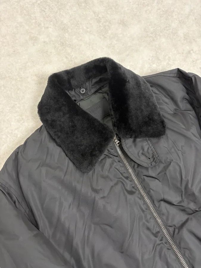 Prada 2000s Prada Black Classy Detachable Collar Nylon Bomber Jacket Size US M / EU 48-50 / 2 - 4 Thumbnail