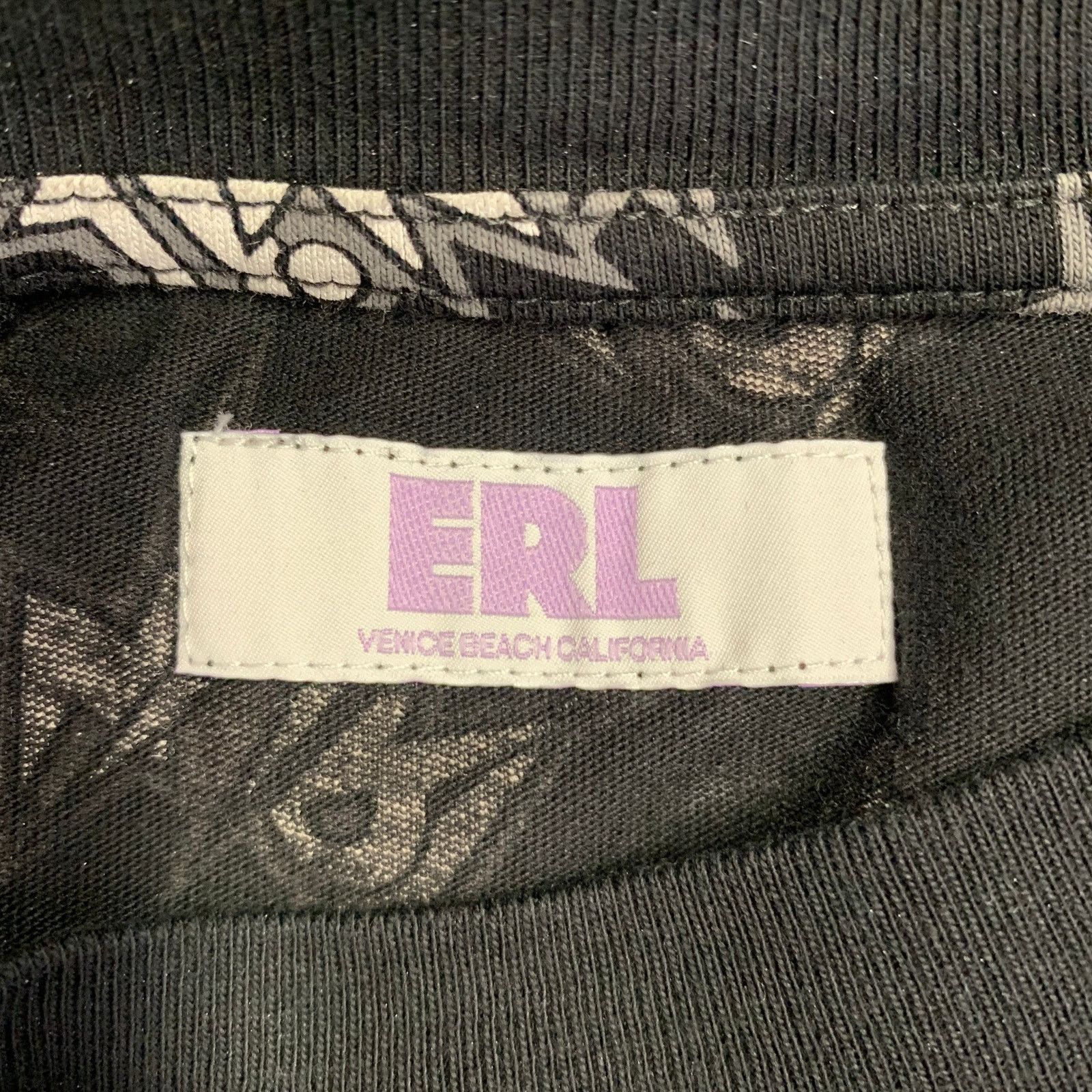 ERL ERL Size XL Black White Graphic Cotton Crew Neck Pullover Size US XL / EU 56 / 4 - 5 Thumbnail