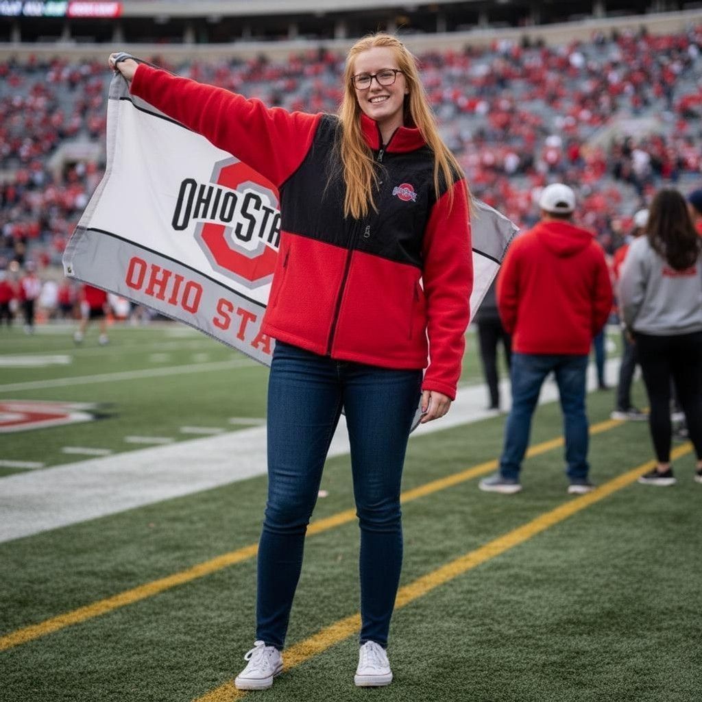 Columbia Columbia X OSU Red Black Fleece Jacket Size Large Size L / US 10 / IT 46 - 1 Thumbnail