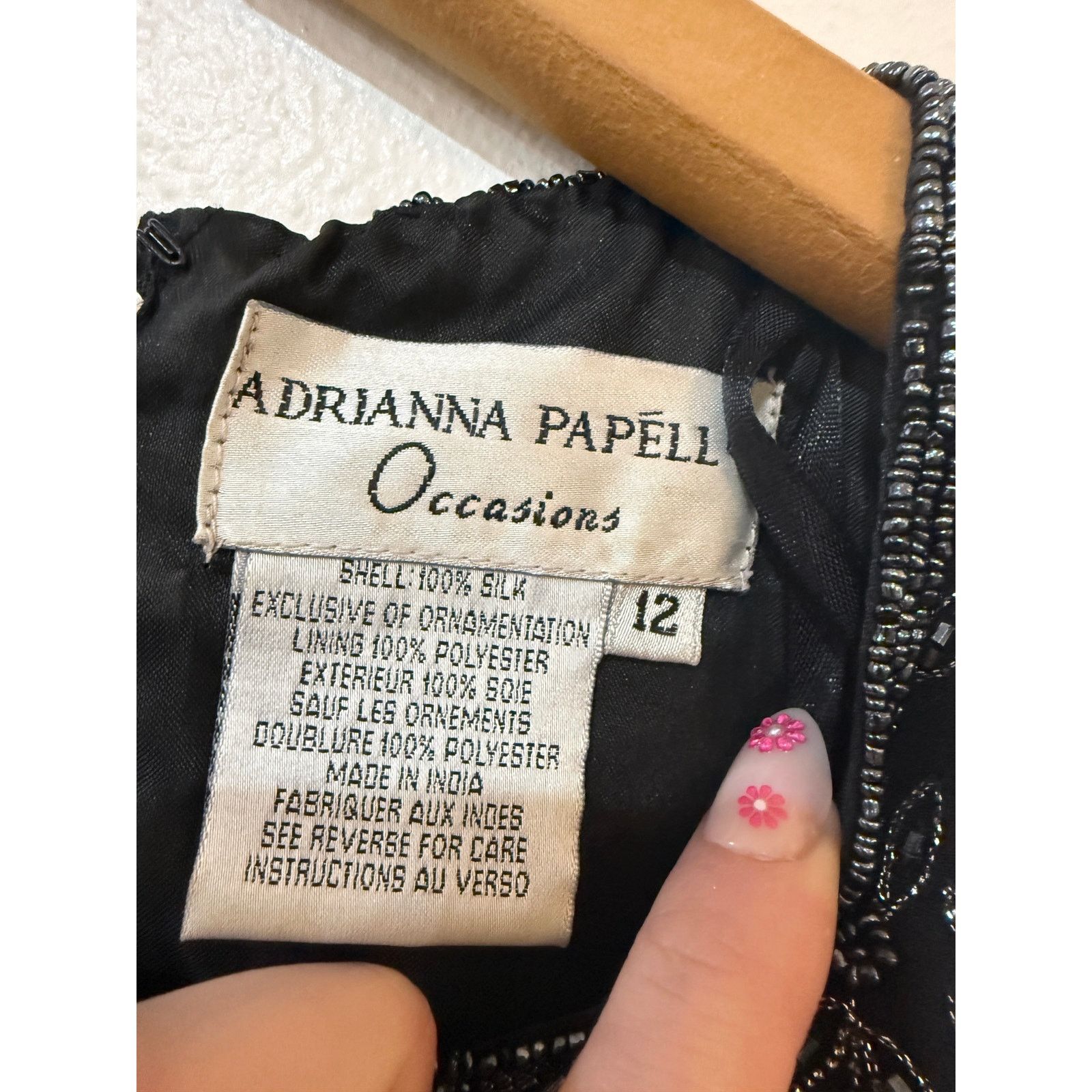 Adrianna Papell Late 90s Beaded Silk Basque Waist Top size 12 Size XL / US 12-14 / IT 48-50 - 6 Thumbnail
