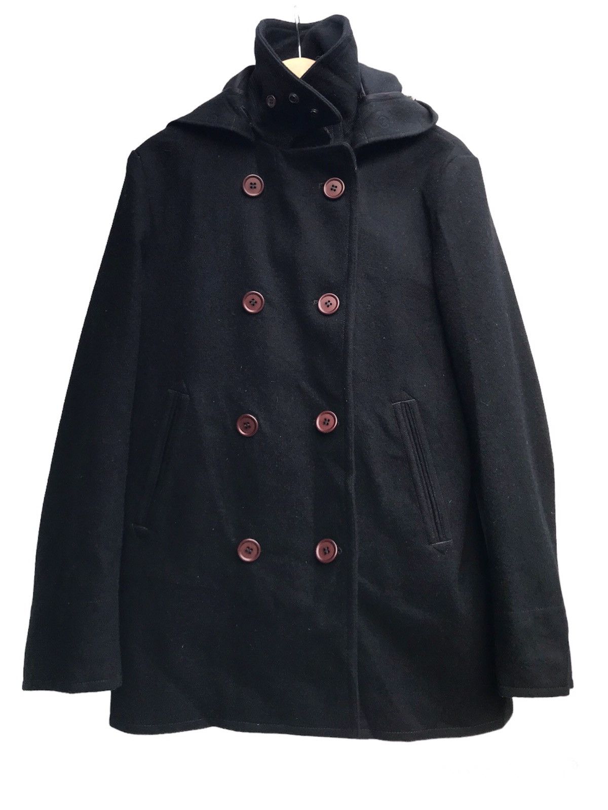 image of Archival Clothing x Cashmere Wool Aw13/14 N. Hoolywood Test Product Exchange Service Pea Coat in Bl