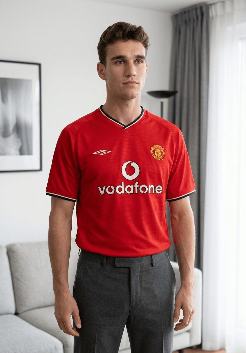 Umbro Manchester United 2000–02 Home Jersey Umbro Vodafone Size US XL / EU 56 / 4 - 1 Thumbnail