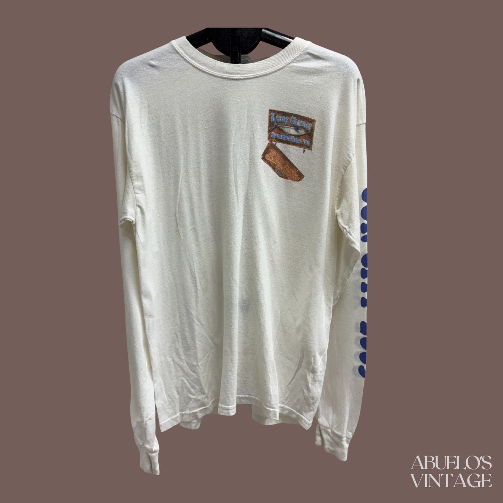 Gildan VTG Long Sleeve Tee | Kenny Chesney White | Y2K Tour Size US L / EU 52-54 / 3 - 3 Thumbnail