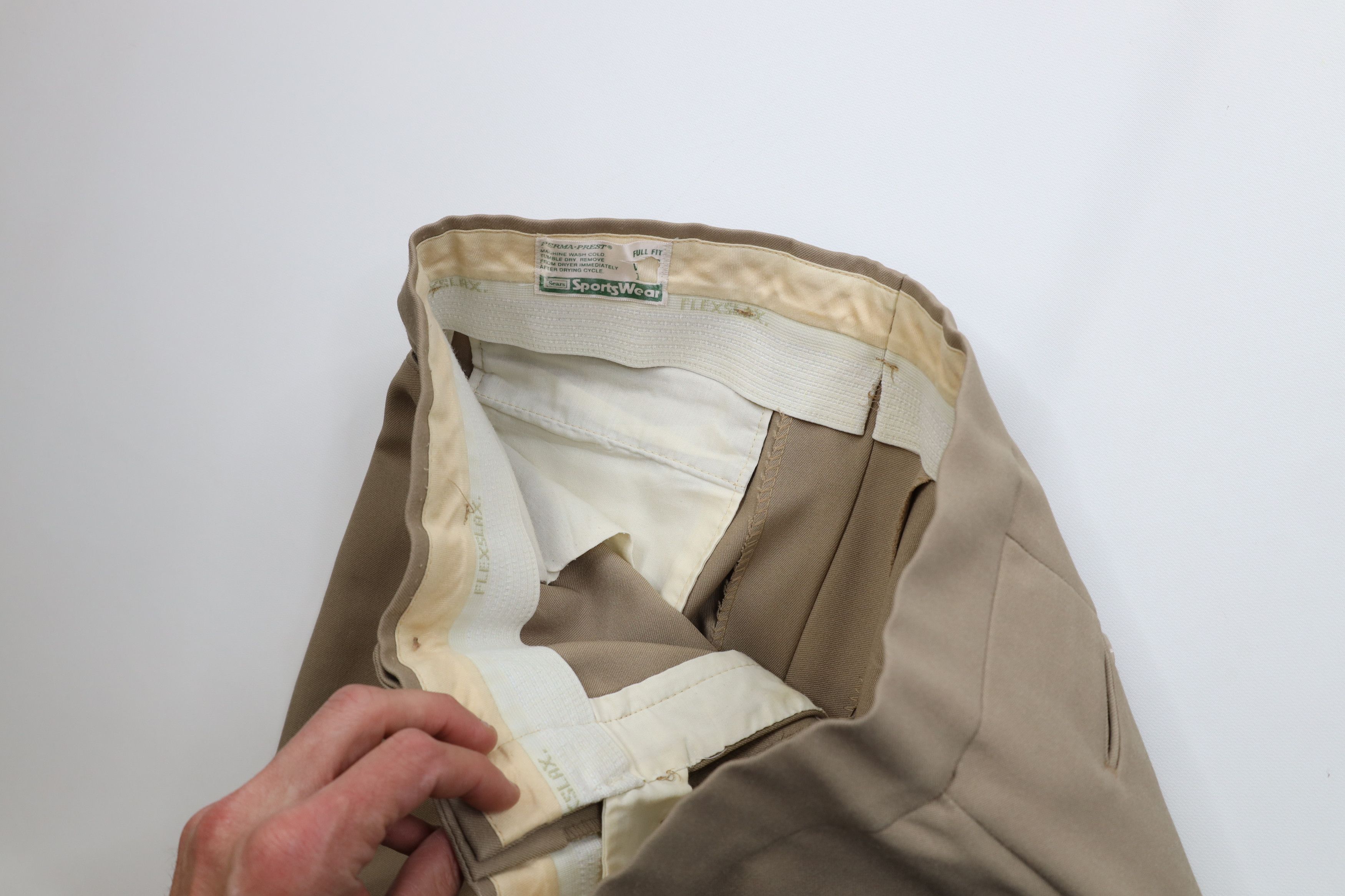 Vintage Vintage 70s Streetwear Knit Wide Leg Chino Pants Beige USA Size US 34 / EU 50 - 8 Thumbnail