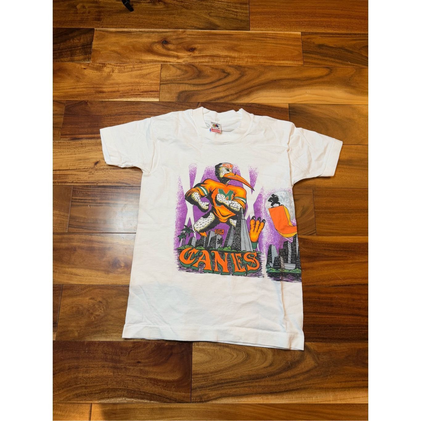 Fruit Of The Loom Size boys (10-12) - Vintage 1980s Miami Hurricanes AOP Fire Size US L / EU 52-54 / 3 - 1 Thumbnail