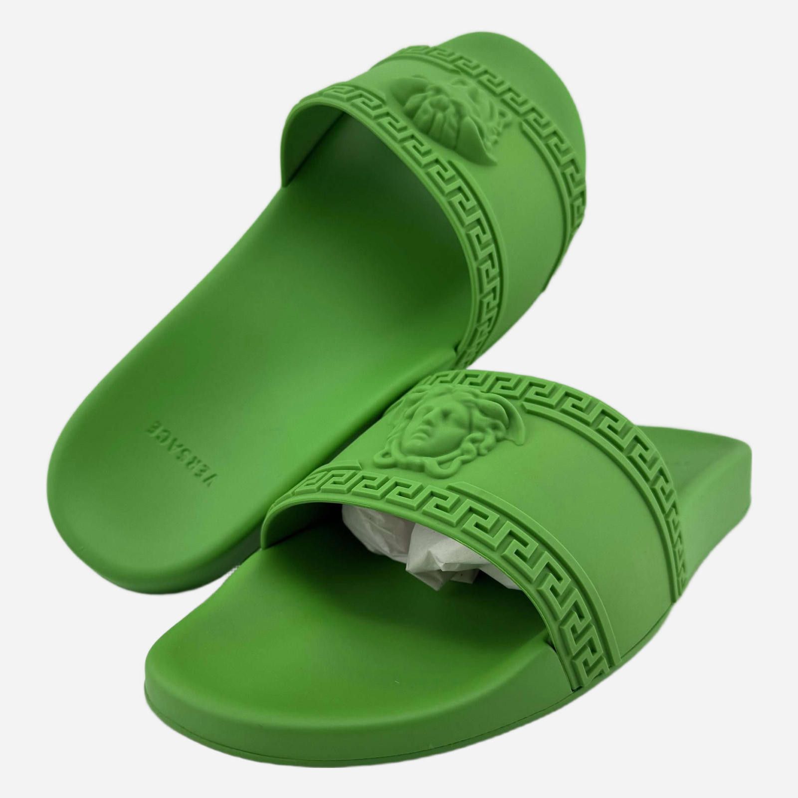 Versace Versace Pool Slide Gomma Lime Green 44 New with Box Size US 11 / EU 44 - 1 Thumbnail