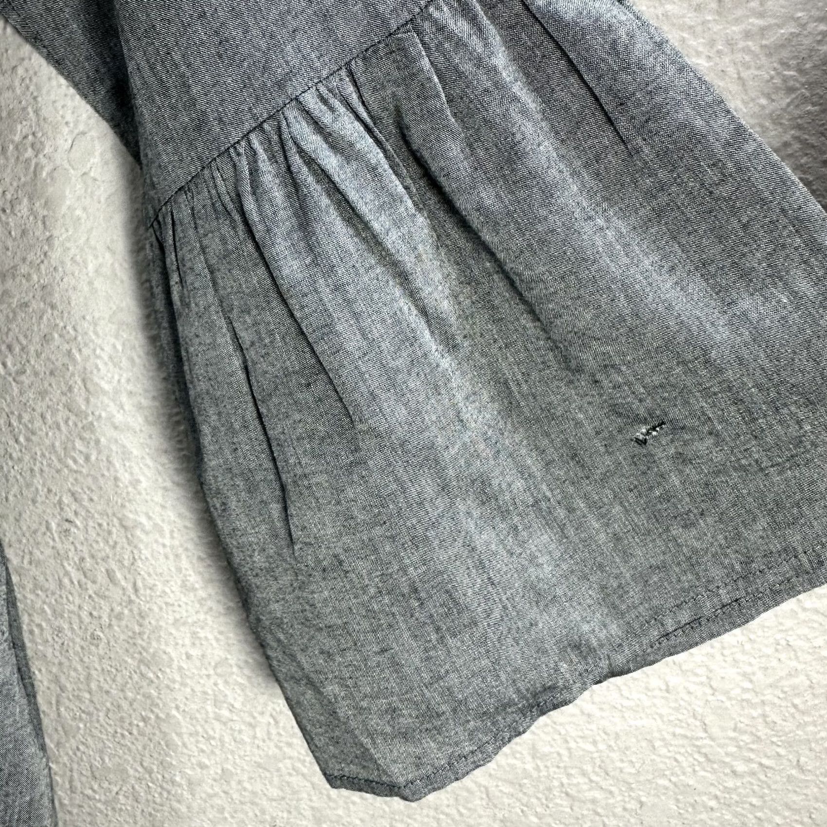 Vintage Amour Vert Gray Shirt Blouse Silk Modal Formal Casual Relax Flare Sleeve XS flaw Womens Blouse Size XS / US 0-2 / IT 36-38 - 6 Thumbnail
