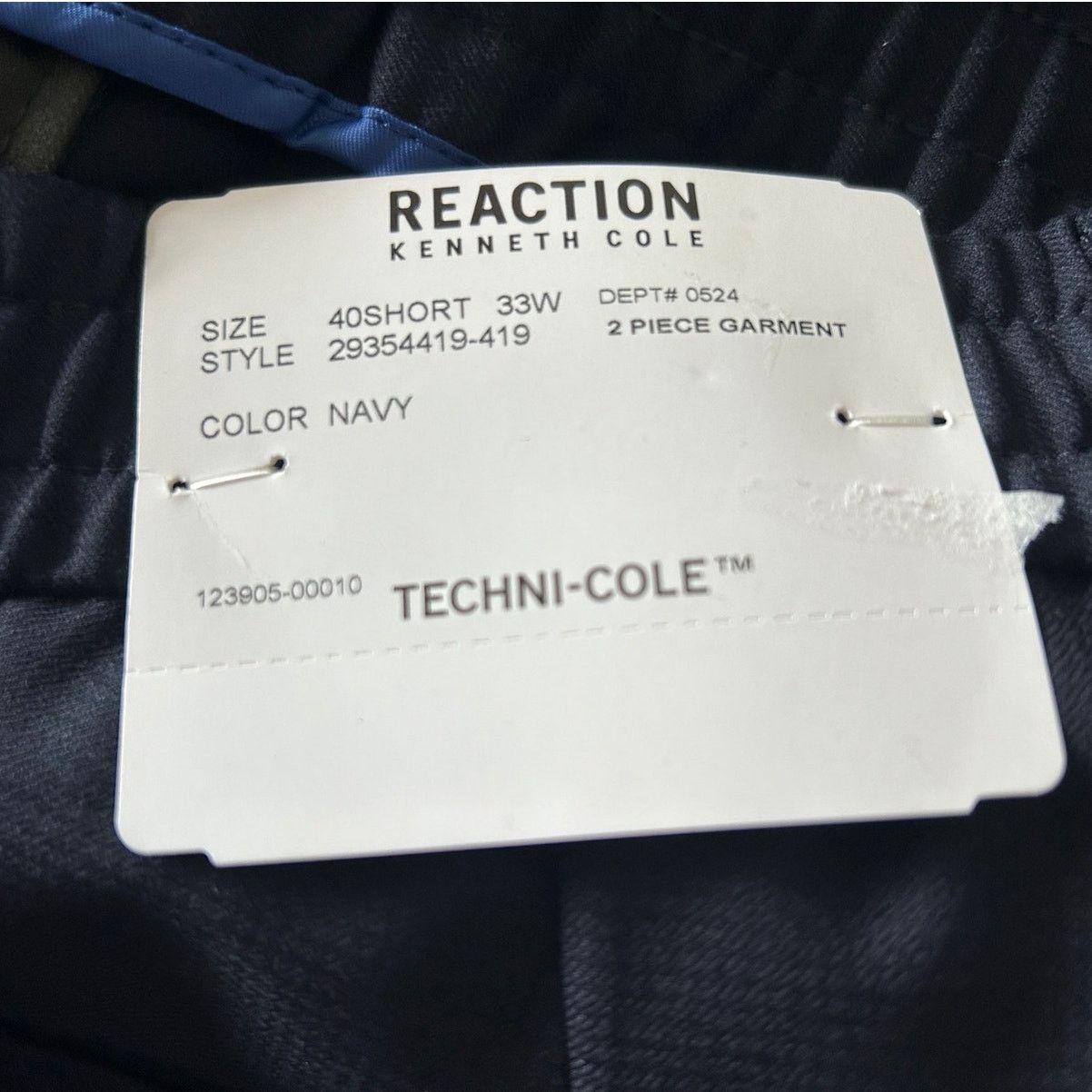 Kenneth Cole NWT Kenneth Cole Reaction Suit Pants, Navy, Mens 33W x 32L Size US 33 - 2 Thumbnail