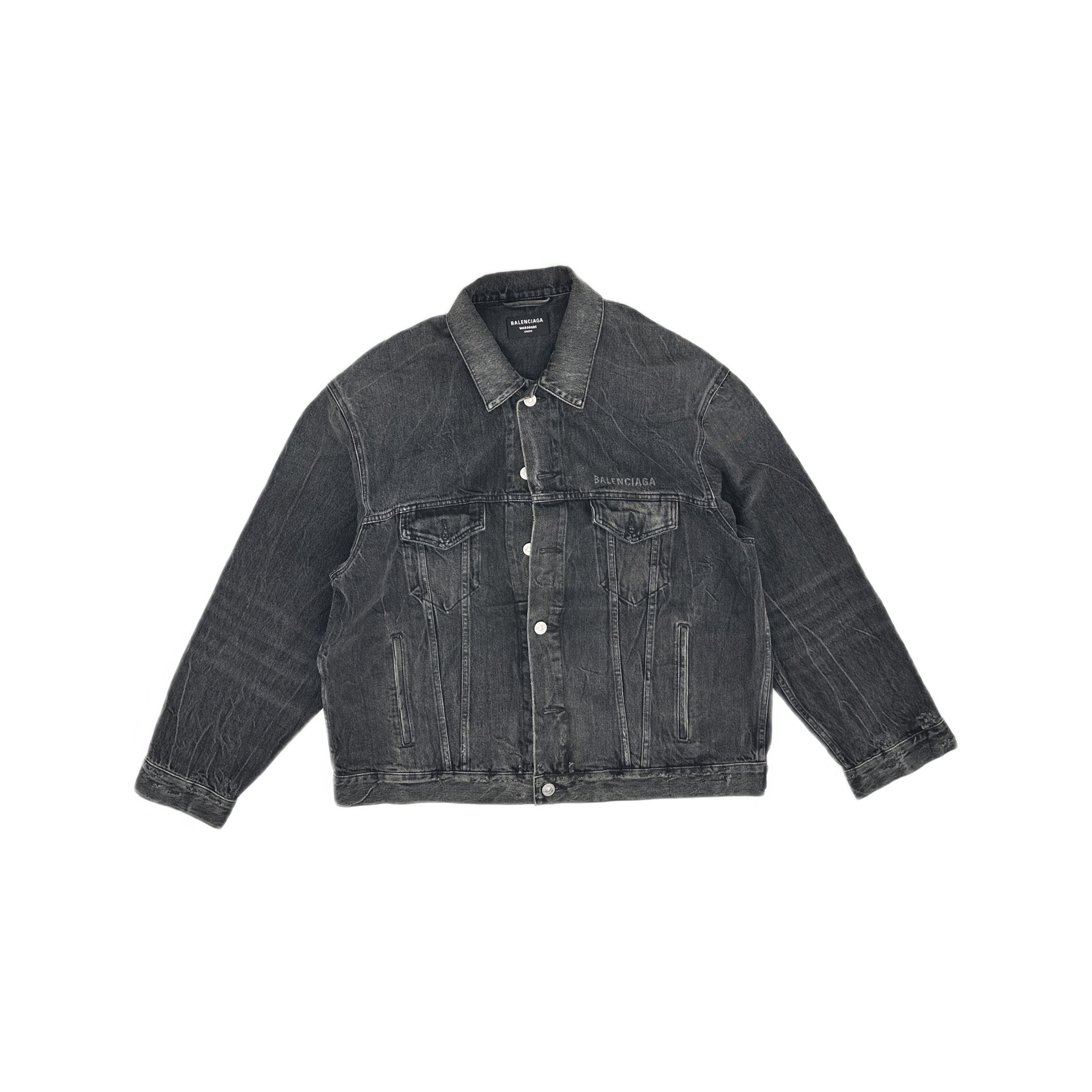 Balenciaga Balenciaga Drip Peace Denim Jacket Size S Size US S / EU 44-46 / 1 - 1 Thumbnail