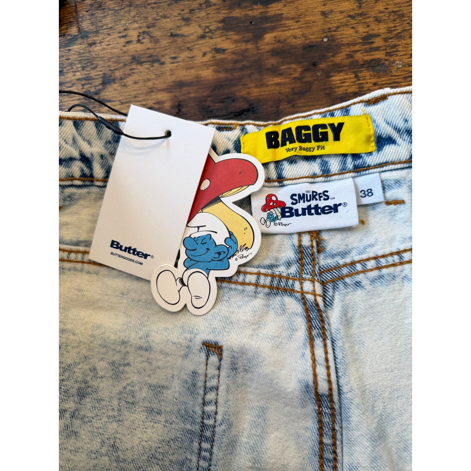 Butter Goods Butter Goods x The Smurfs Harmony Bleach Dyed Denim Pants Size US 38 / EU 54 - 7 Thumbnail