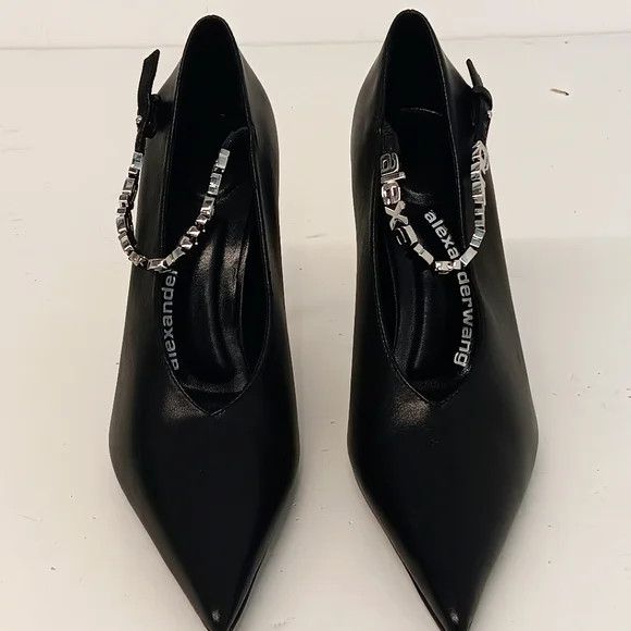 Alexander Wang Alexander Wang Women's Delphine 105mm Logo Pumps - Black Size US 6 / IT 36 - 3 Thumbnail