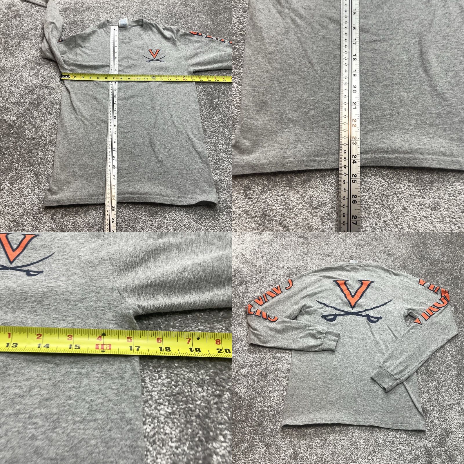Delta Delta Womens Small Long Sleeve Basic T-Shirt Light Gray Virginia’s Cavaliers Shirt Womens Small Gray 90s? Size S / US 4 / IT 40 - 8 Thumbnail