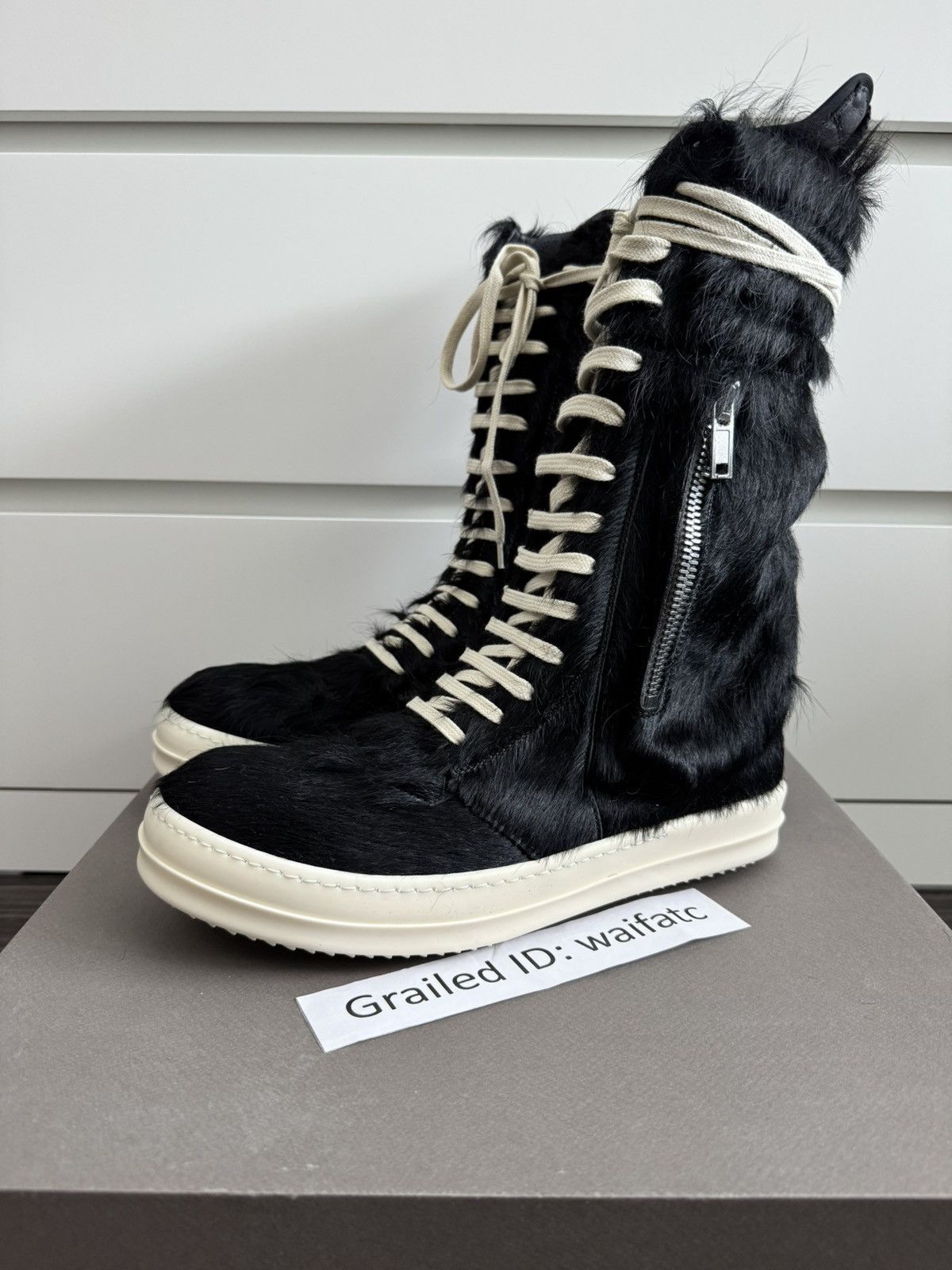 Rick Owens RICK OWENS PONY BLACK MILK CARGOBASKETS Size US 9 / EU 42 - 1 Thumbnail