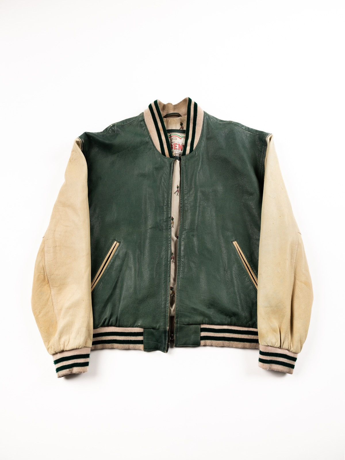 Vintage Legend London Leather Varsity Bomber Jacket