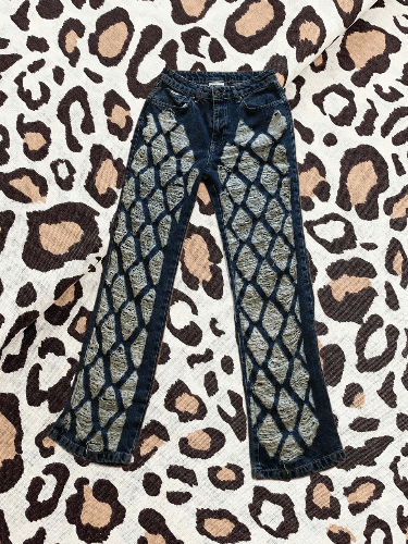 The Ragged Priest The Ragged Priest Knit Flare Trousers Pants DISTRESSED Size 26" / US 2 / IT 38 - 1 Thumbnail