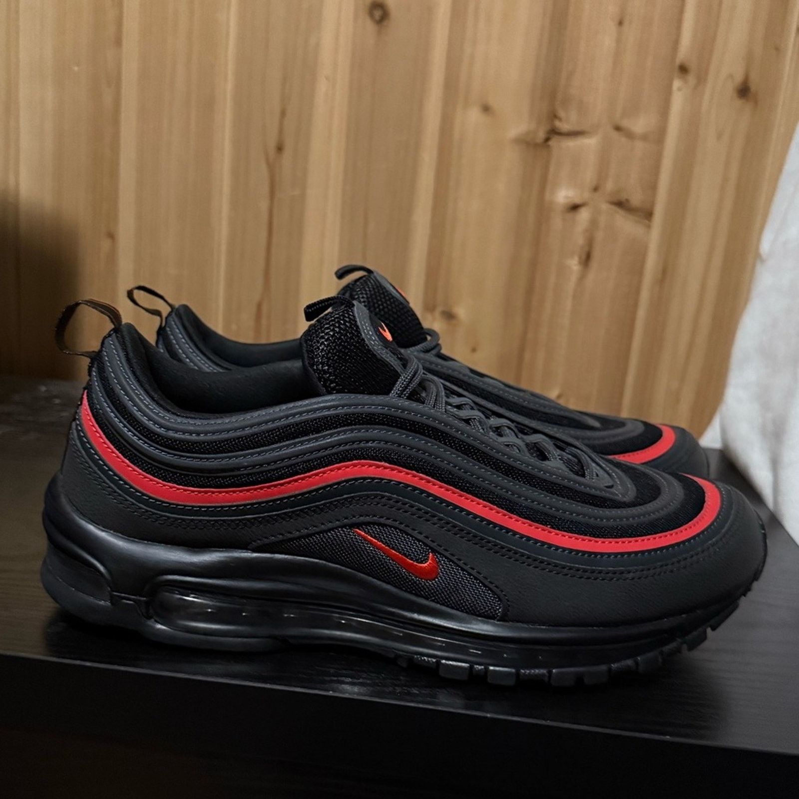 Nike Nike Air Max 97 Black Anthracite Picante Red Size US 11 / EU 44 - 2 Thumbnail