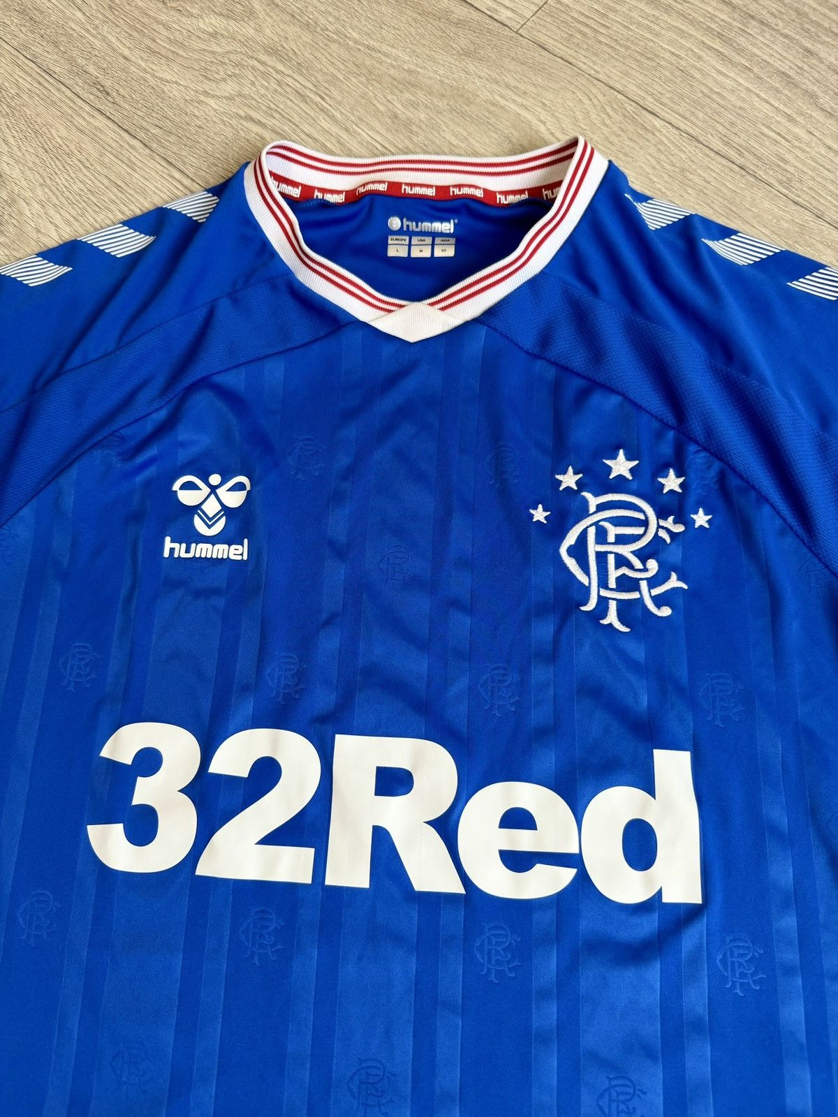 Hummel 🔷Hummel Glasgow Rangers 2019/20 Soccer jersey🔷 Size US L / EU 52-54 / 3 - 2 Thumbnail