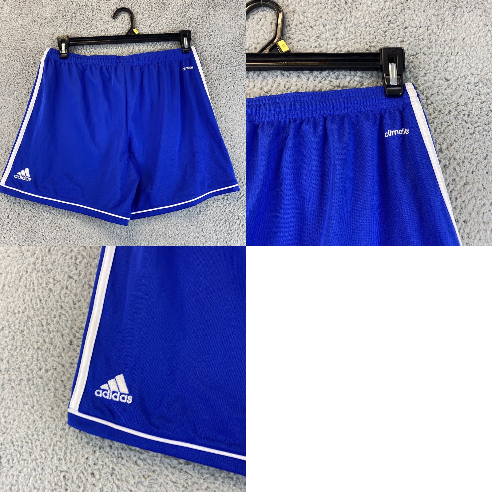 Adidas VINTAGE adidas Shorts Men Large Blue Athletic Soccer Climalite Drawstring Activewear Size US 33 - 8 Thumbnail