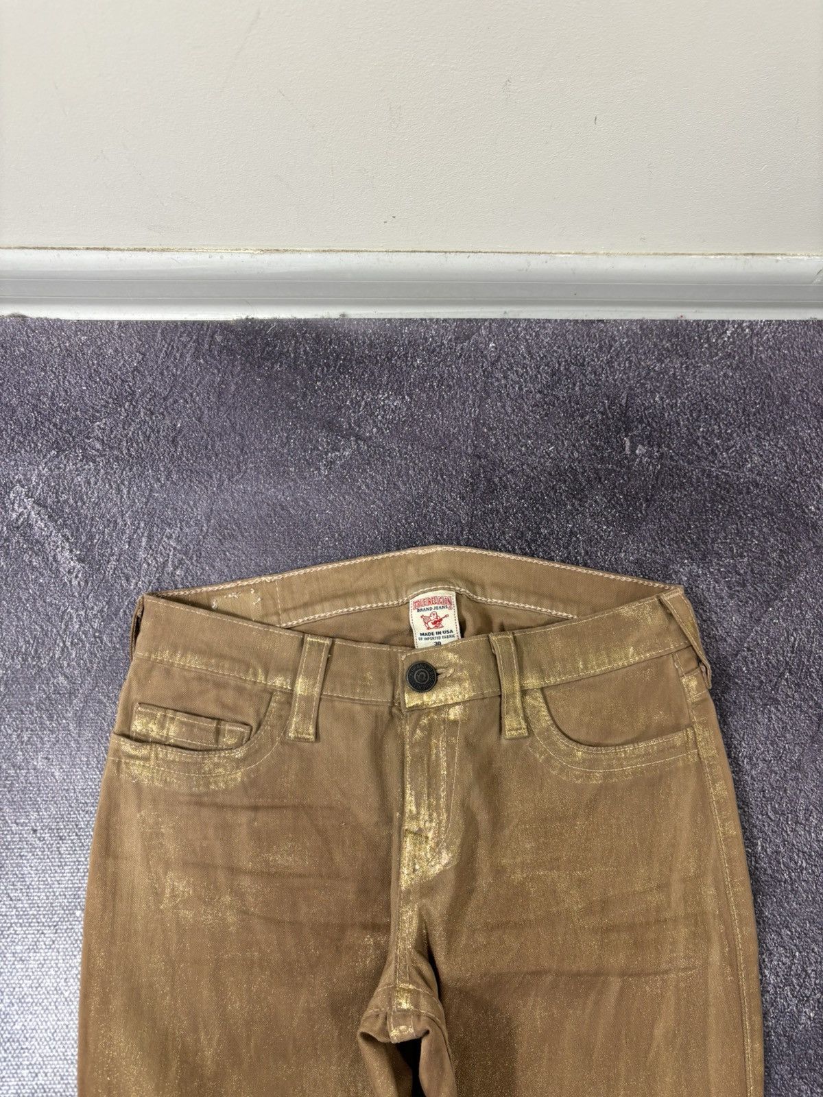 True Religion Vintage True Religion Y2K Women’s Gold Metallic Skinny Jeans Size 30" / US 8 / IT 44 - 5 Thumbnail