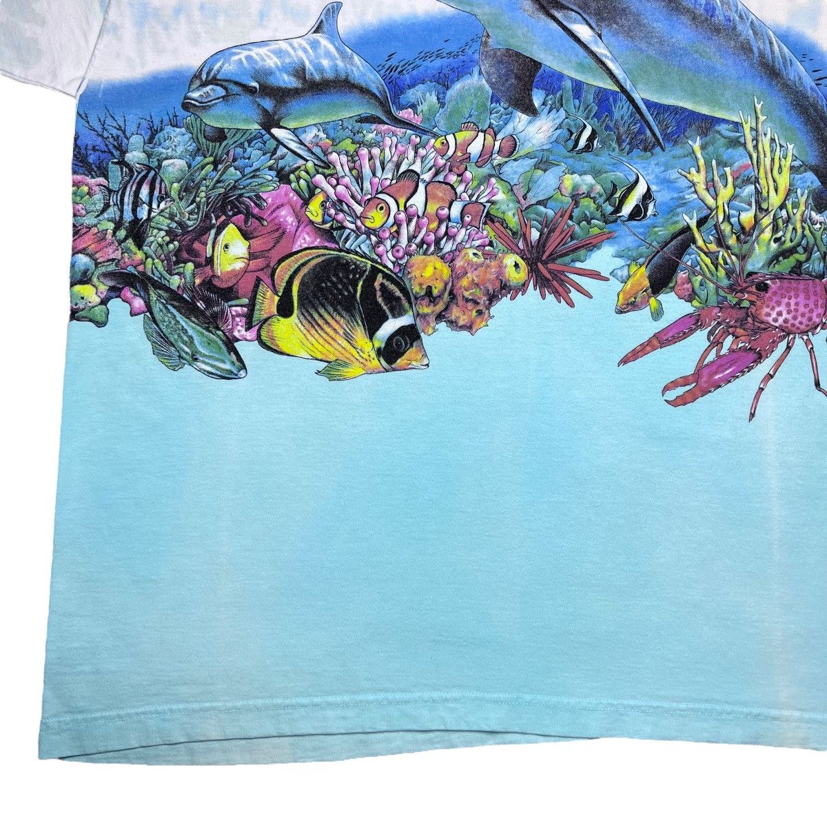 Habitat 1990s Dolphin Reef Habitat Nature Wrap Around Tie Dye Tee Size US XXL / EU 58 / 5 - 9 Thumbnail