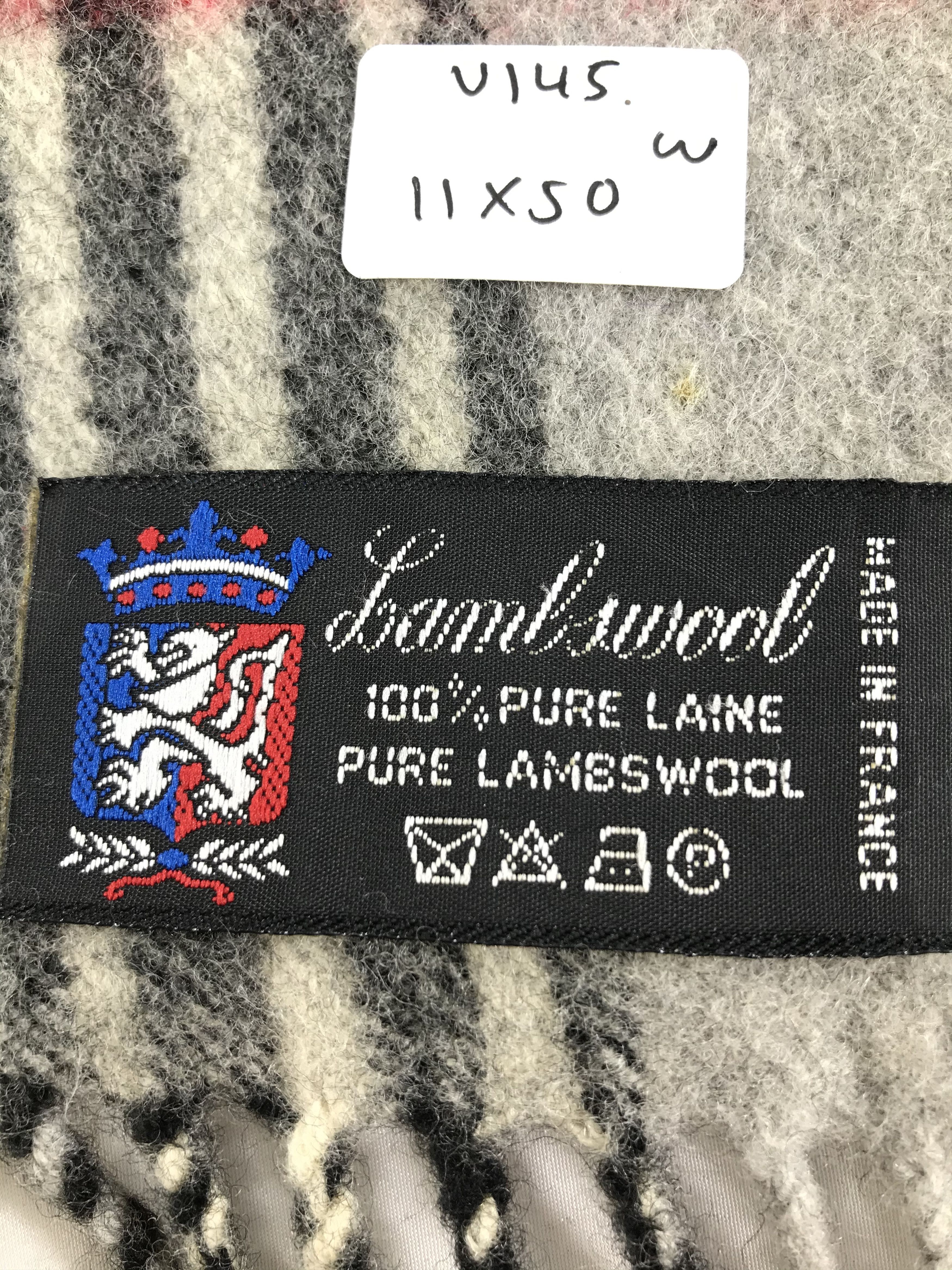 Pierre Cardin Pierre Cardin Grey Nova Check Wool Scarf Muffler V145 Size ONE SIZE - 5 Thumbnail