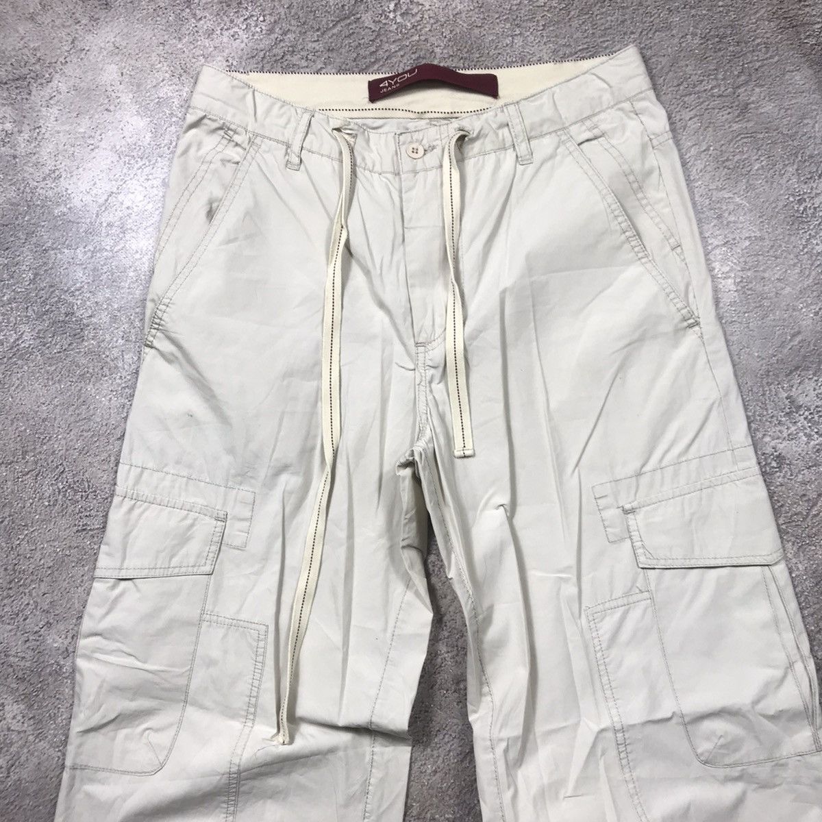 Vintage Vintage Y2K Baggy Cargo Pants Skater Streetwear Cream 30 Size US 30 / EU 46 - 4 Thumbnail