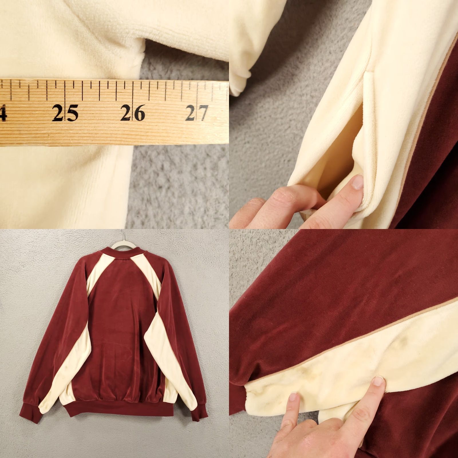 Vintage Vintage Irvine Park Velour Track Jacket Mens XL Red Ivory Full Zip Long Sleeve Size US XL / EU 56 / 4 - 8 Thumbnail