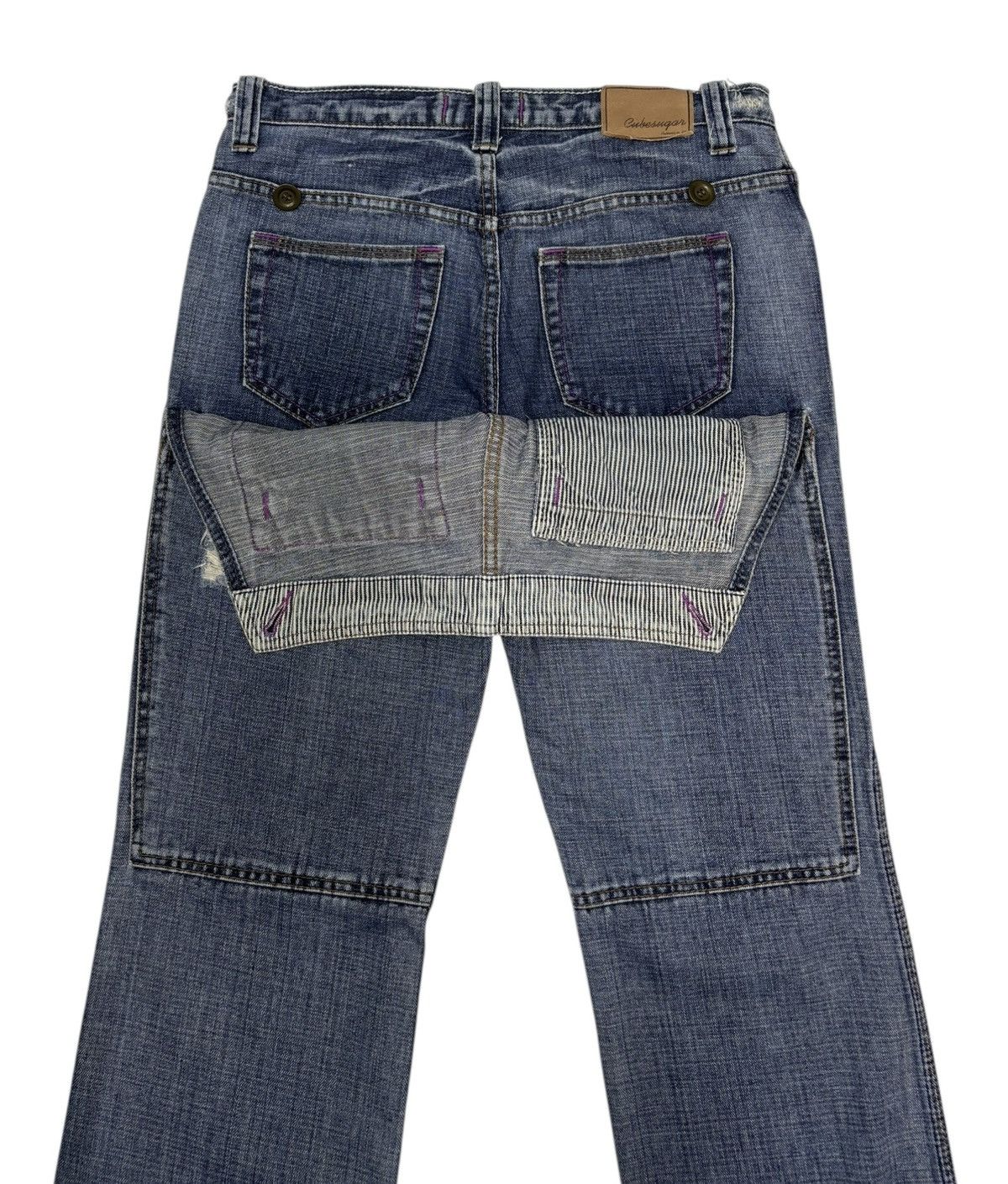 Hysteric Glamour × Le Grande Bleu (L.G.B.) × Tornado Mart Vintage Japanese Rare Pocket Double Cube Sugar Distress Jean Size US 31 - 2 Thumbnail