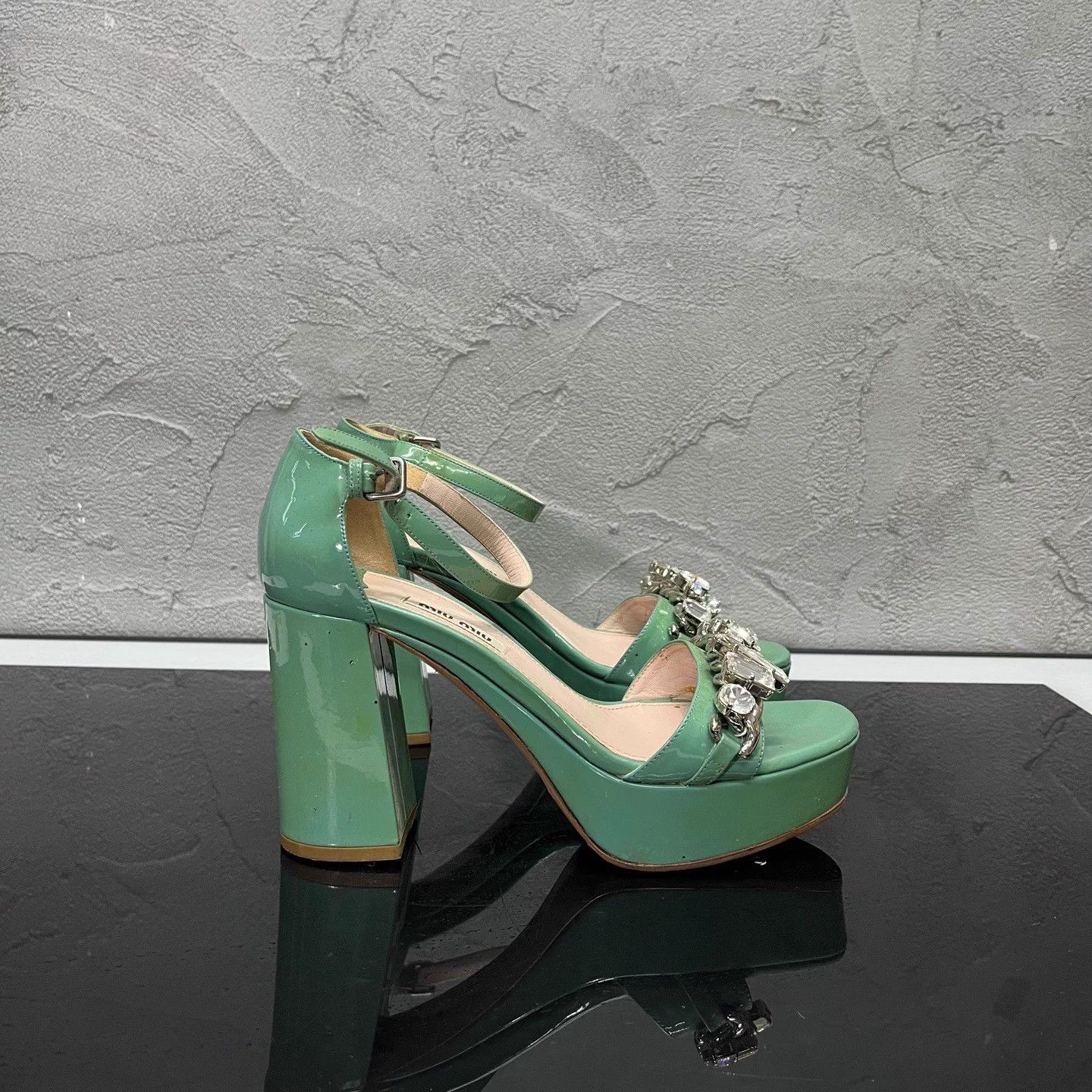 Miu Miu MIU MIU Women's Crystal Heels 36 Size US 5 / IT 35 - 3 Thumbnail