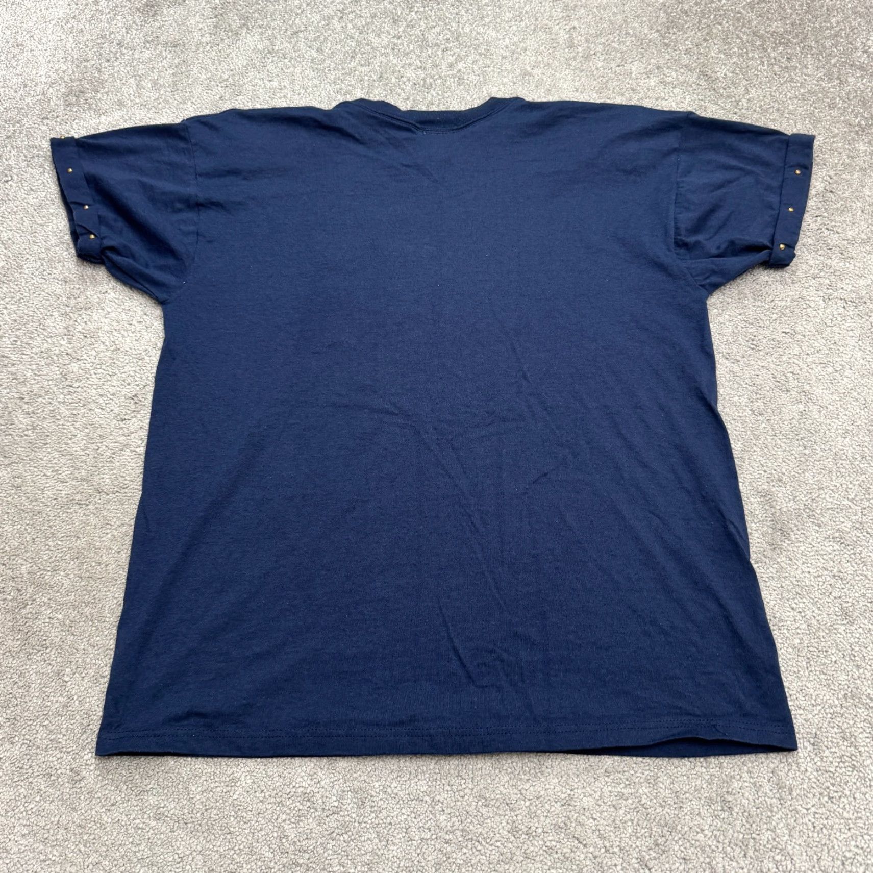 Vintage VINTAGE PCB Navy Blue Short Sleeve Crew Neck T-Shirt Womens Large 90s Nautical Retro Studded Graphic Top Size L / US 10 / IT 46 - 2 Thumbnail