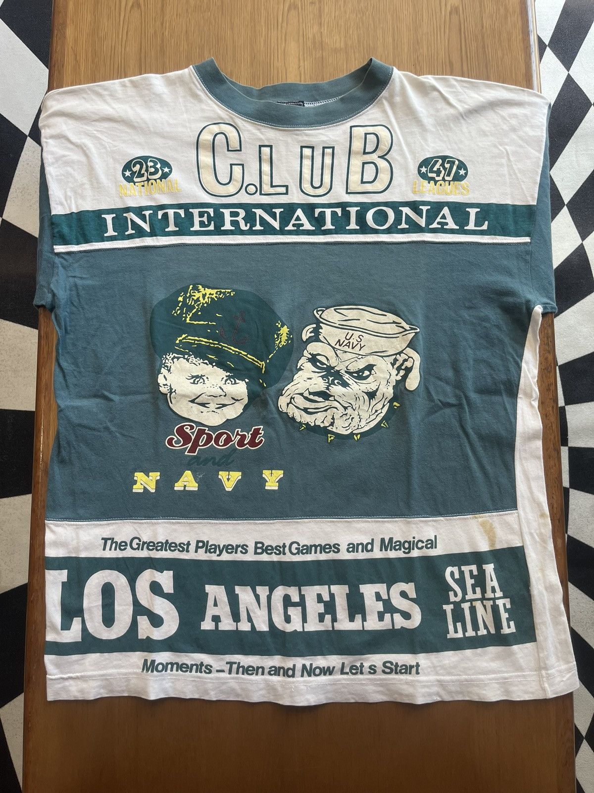 Vintage Vtg International Sport and NAVY ( AOP ) 90’s Tshirt Size US L / EU 52-54 / 3 - 4 Thumbnail