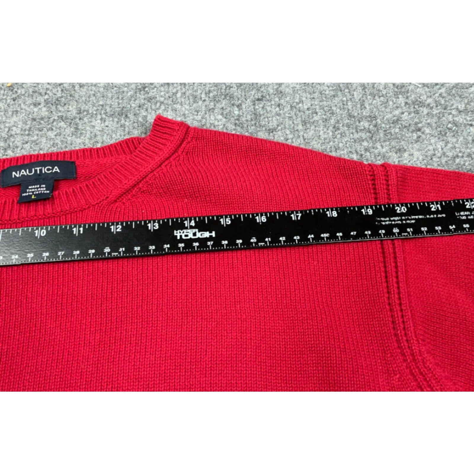 Nautica VINTAGE Nautica Sweater Adult Large Red Gray Spell Out Chunky Knit Cotton Y2K Streetwear Size US L / EU 52-54 / 3 - 5 Thumbnail
