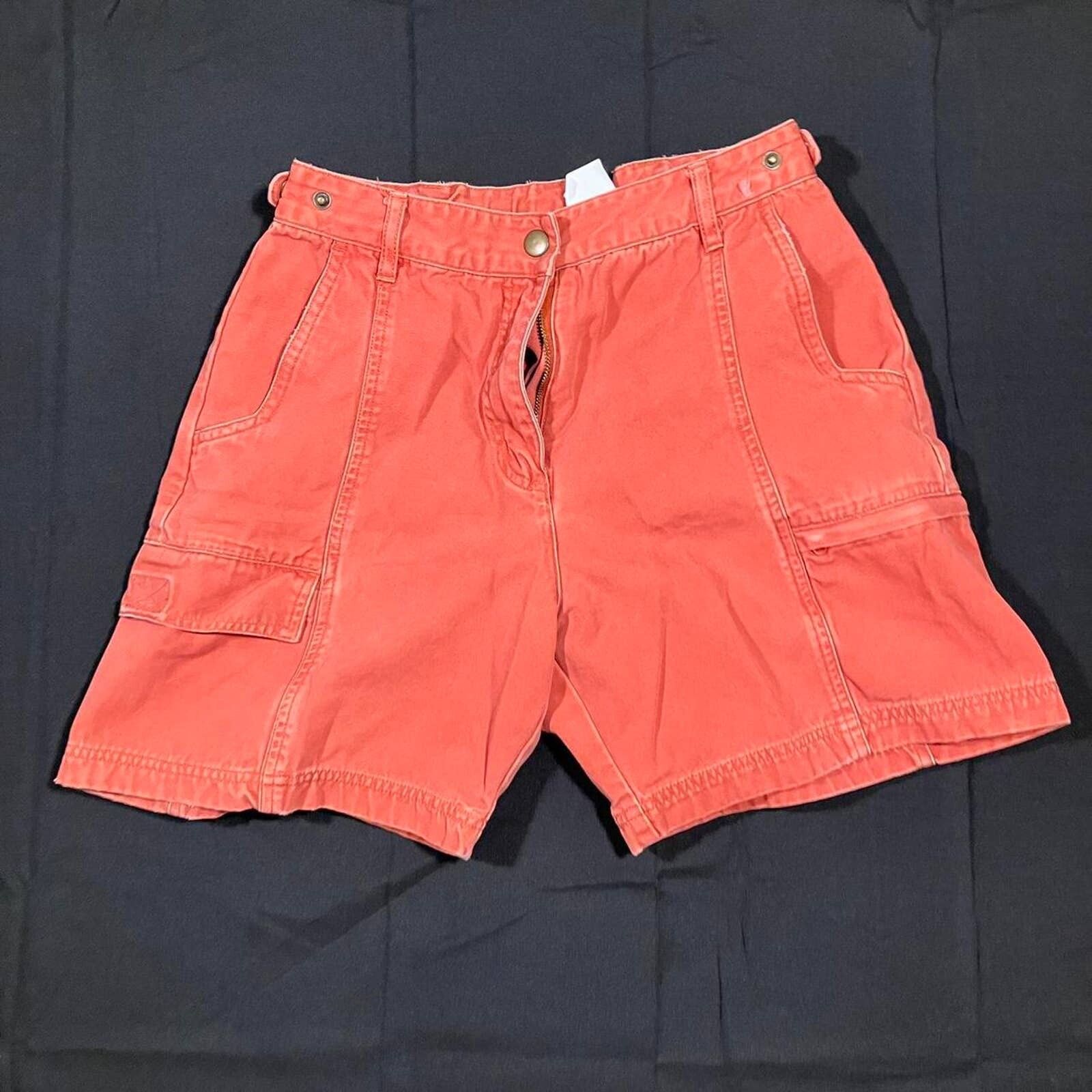 Woolrich Woolen Mills Woolrich Red Orange Canvas Cargo Shorts Size 30" / US 8 / IT 44 - 1 Preview