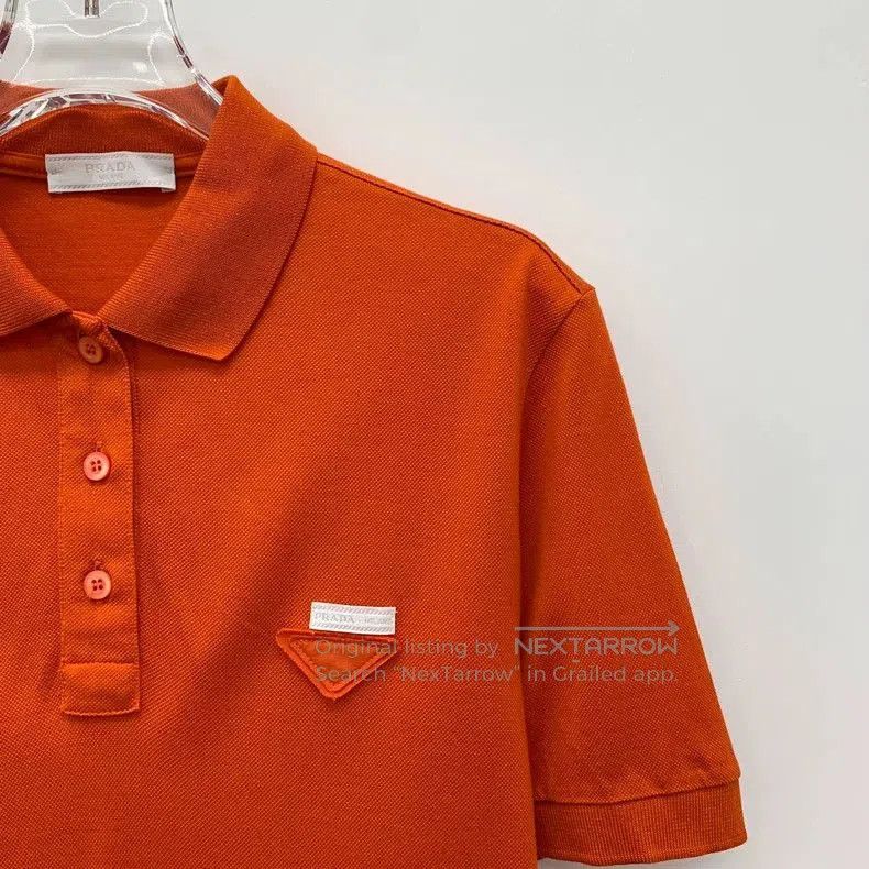 Prada Orange Prada Cotton Short Sleeve Polo Shirt. Size US L / EU 52-54 / 3 - 3 Thumbnail