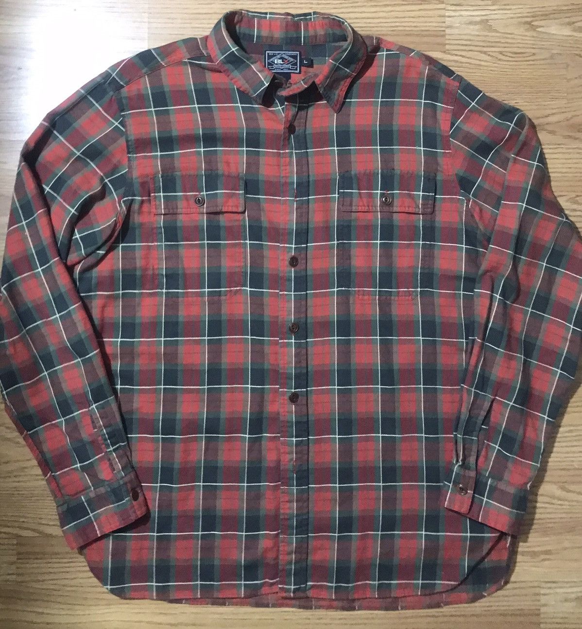 Polo Ralph Lauren × Ralph Lauren × Vintage Ralph Lauren RLX Vintage 90s Flannel Button Up Shirt Large Size US L / EU 52-54 / 3 - 1 Thumbnail