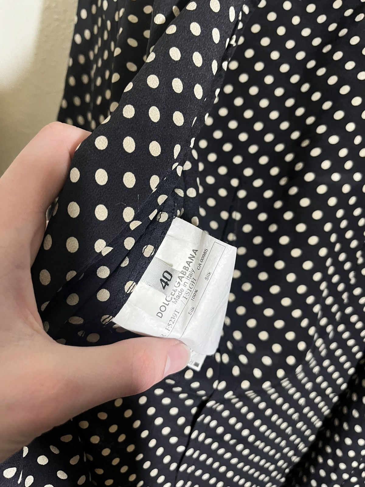 Dolce & Gabbana Dolce Gabbana Polka Dot Silk Shirt Size US S / EU 44-46 / 1 - 6 Thumbnail