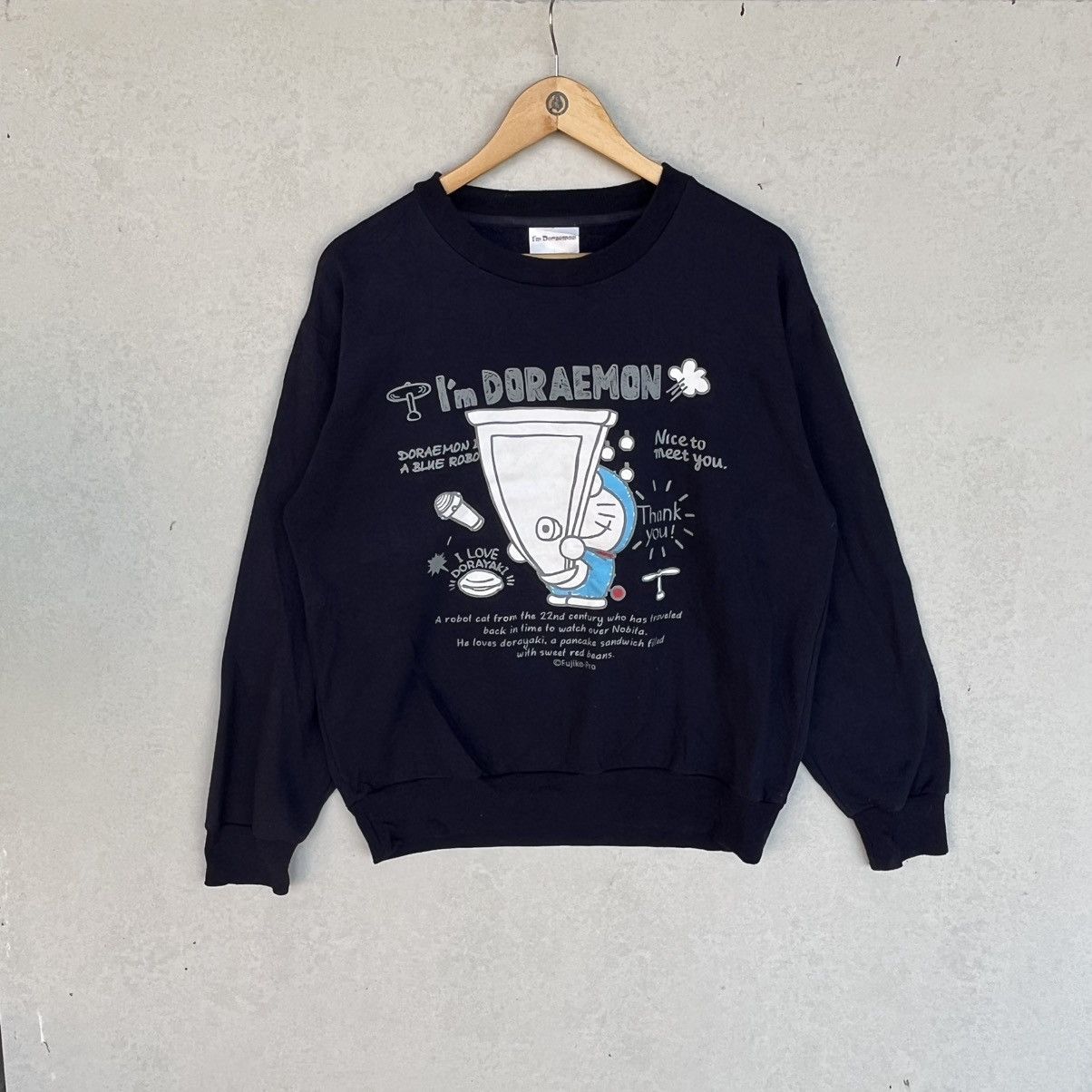 Other Vintage Doraemon Black Sweatshirt Pullover Jumper Size L Size L / US 10 / IT 46 - 1 Thumbnail