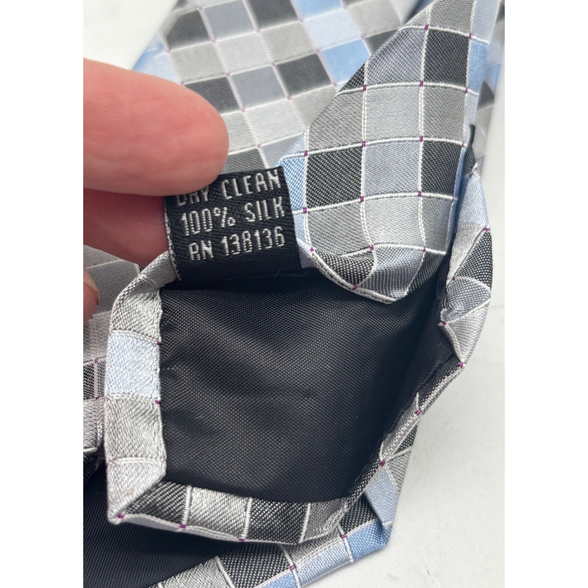 Perry Ellis Perry Ellis Portfolio Stolk Geo Slim Silk Necktie, Black, O Size ONE SIZE - 7 Thumbnail