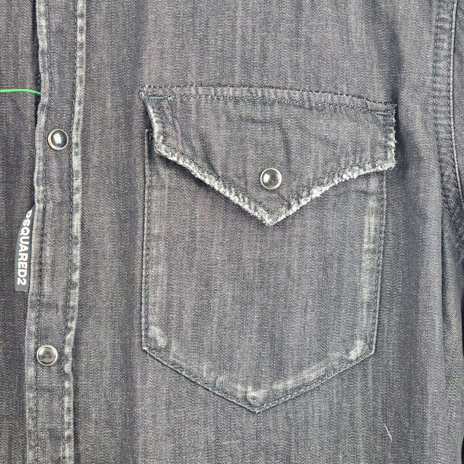 Dsquared2 DSQUARED2 Black Western Denim Shirt New & Authentic (Men's s Size US L / EU 52-54 / 3 - 3 Thumbnail