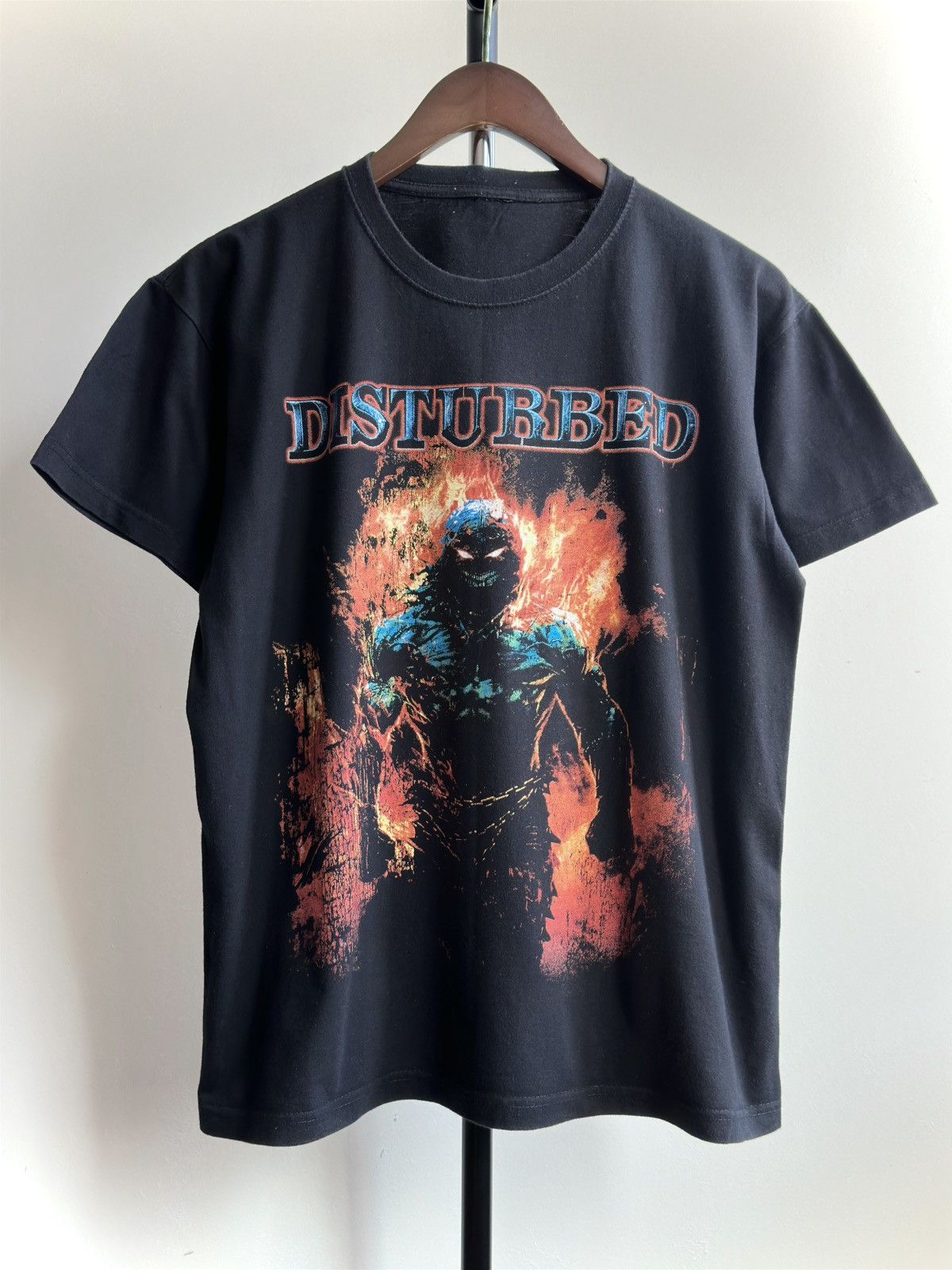 Band Tees × Vintage VINTAGE Y2K DISTURBED FLAME GRAPHIC TEE Size US M / EU 48-50 / 2 - 1 Thumbnail