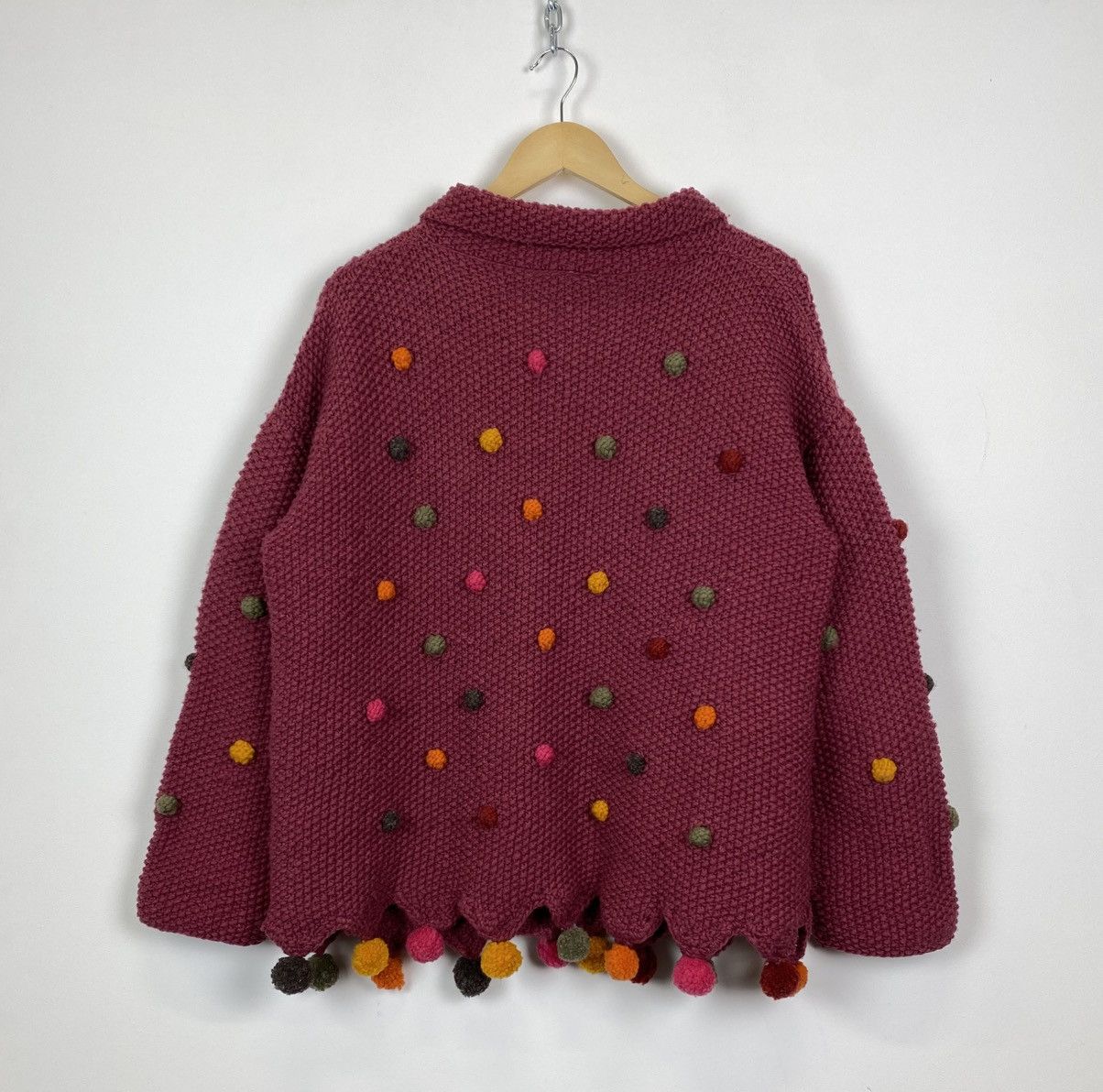 Handmade Vintage Pachamama Hand Knit Buttons Cardigan 90’s With Bubo Size US L / EU 52-54 / 3 - 9 Thumbnail